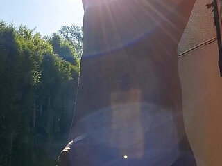 Sexy pissing in the morningsun