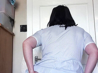 sexy curvy nurse bouncing breasts