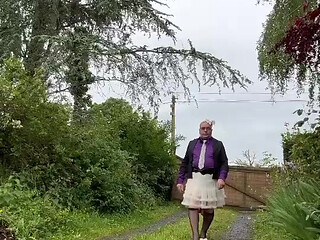 Dressed in a little see-through lace skirt for a night out