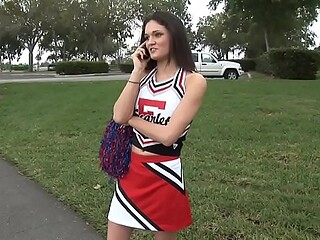 Cute cheerleader Monica gets a surprise creampie by sexxxton