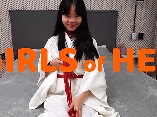 Girl in the white kimono - Romantic sex