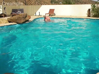 British MILF Camilla Creampie Fucks Big Cock in Swimming Pool Sex Outdoor