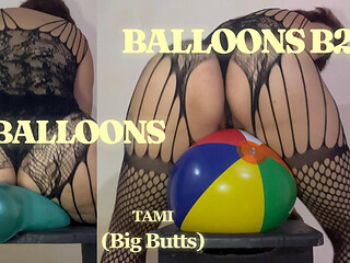 With My Big Butt and Huge Ass, Wearing Sexy Lingerie, I Bounce on an Inflatable Ball