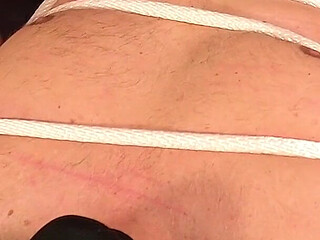 Tied up Male Slave Has to Clean the Mistresss Hairy Pussy of His Own Cum Until She Orgasms