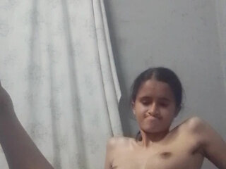 18 year old School girl & Step daddy do Mutual masterbation on bed , do side way Fuck quicky