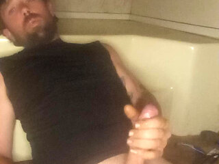 Hot muscle daddy masturbating cock and hole them cumming