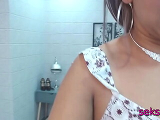 Shy low-profile girl strips down and reveals her dirty side as she plays