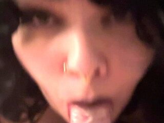Real Couple Homemade Blowjob! Ahegao Facial