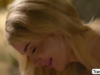 Lucky dude eat and fucks big tits TS tight asshole