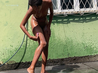 Submissive Slave Shaving and Bathing