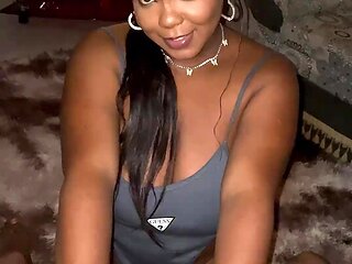 Cute latina stepsister lost a bet to stebro and gets to suck his dick