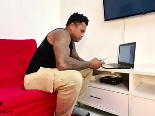 Skinny mandraka gets fucked hard by a big black cock.