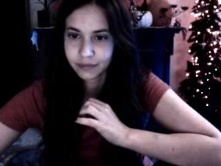 Cute curly brunette solo webcam masturbation