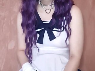 Kitten Enjoys Playing with Her Pearl Dildo
