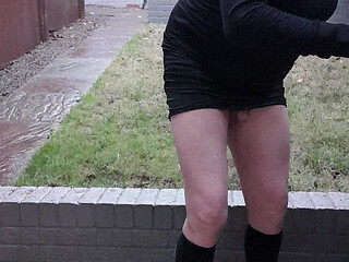 Gurl All In Black Hosepipe Shower On Patio