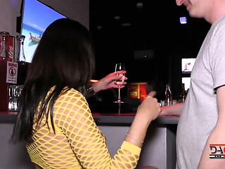 Fucked by the Bar: Big Tits MILF Gets Doggy Style Cum on Tits