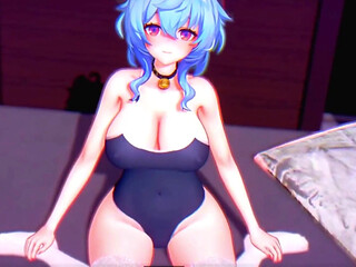 Genshin Impact - Ganyu's Sloppy Blowjob and Squirting Orgasm - 3D Hentai Animations