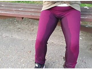 Public Wetting - And Spending A Whole Day In Pissy Leggings ;)