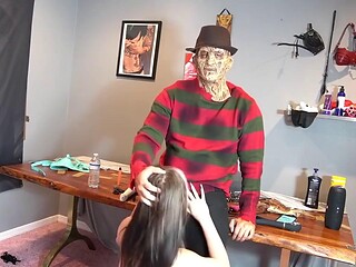 Skylar Vox Bound and Pounded by Freddy Krueger