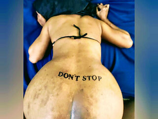 Motivational tattoo on my wife big ass DON'T STOP