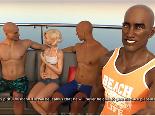 My Hotwife - Gameplay - Roleplay - Wife Fucked in Yacht by BBC and Pussy Double Penetrated by Two Cocks