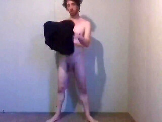 Trying Clothes Playing, Dressing and Undressing - Black Compression Shirt Pt 8
