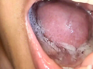 Upside Down Deep Throat Cum Swallow - Brunette Teen Slut Gets Throat Filled