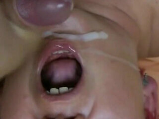 Cumshot in Detail - Big Cock Cums a Fat Load of White Gold All Over My Face and Into My Mouth