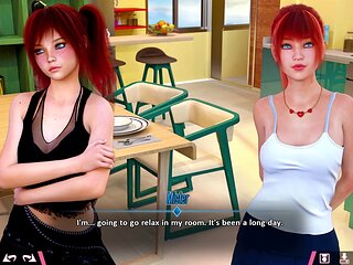 Naughty nubile redhead gets down to double homework fun