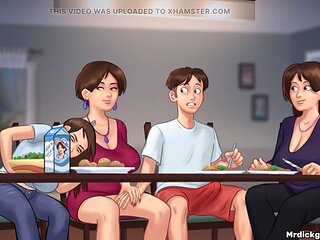 Stepmom and her friend have a wild time under the dining table