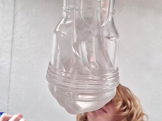 Trans Girl Fucks a Fleshlight While You Watch From Below