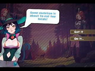 Horny slave gets used by her master in animated hentai game HaremVSZombies