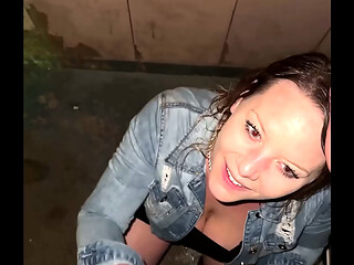 Wet and Horny Downtown in the Rain