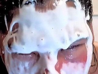 As I Swallow Your Cock, My Mouth Gets Wet and Semen Explodes on My Face
