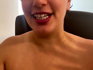 European amateur redhead masturbates on webcam