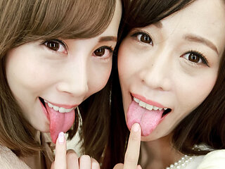 Aya and Yuri's Invitation: a Playful Lesbian Kiss