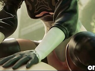 Animated big-titted heroine gets a sloppy blowjob and anal sex in a