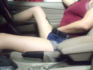 Pussy playing in the car