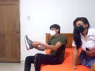 Mature student fantasizes about fucking her stepbrother and then masturbates with a dildo