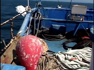 BBW with colored hair gets drilled doggy style on a boat
