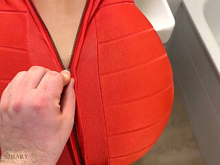 Stepbrother tears me up in my tight bodycon dress - he ruins my life