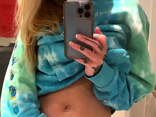 Busty amateur blonde solo