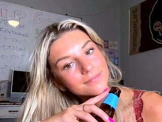 Curly Blonde Teen Records Solo Dildo Masturbation More at