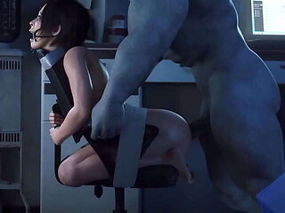 She never anticipated such a large manhood appearing before her. 3D animated hardcore sex
