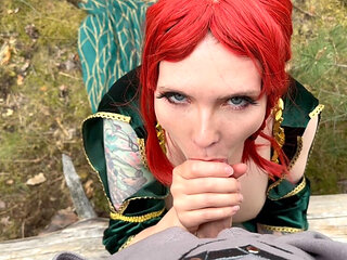 Triss seduces Geralt - Epic Witcher cosplay sex