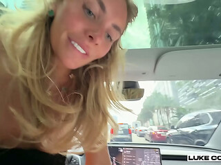 Bonnie Blue Internet Celebrity Slut Fucks In Self Driving Tesla - Luke Cooper
