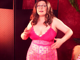 Try on Haul for Chubby MILF: Lace Lingerie Transparent Dress