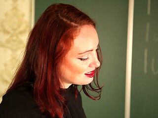 Deepthroating the Headmistress' Strapon