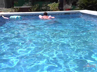 Auntjudys - Busty Redhead MILF Jojo Robinson Goes Skinny Dipping in the Pool