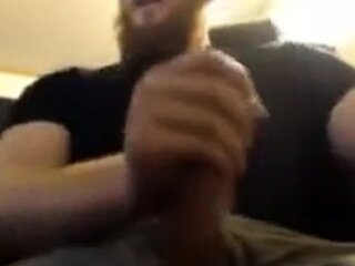 Muscular Ginger Daddy Strokes His Big Cock